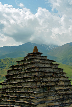 Dargavs, North Ossetia-Alania, Russia. City of the dead, ancient necropolis in the mountains of...