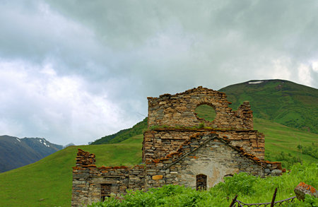 The ruined church of the Assumption of the Blessed Virgin Mary in the village of Lisri. Mamison...