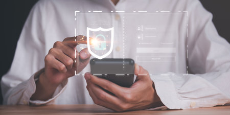 cybersecurity and privacy concept of data protection ,protecting privacy information ,cyber security online , digital security unlocking or encryption ,Protecting data from theftの写真素材