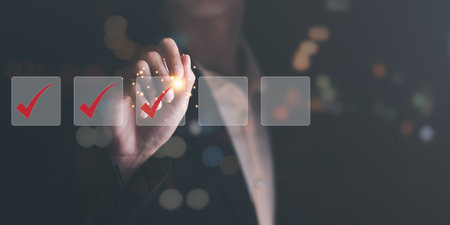 man check mark about exploring topics,In the virtual form check sheet,checklist ideas, checkbox to...