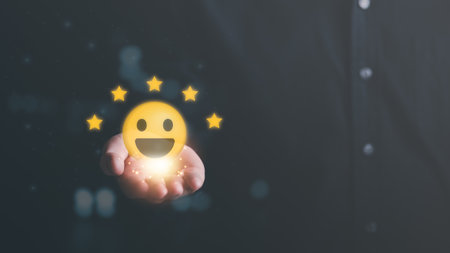 customer service and satisfaction concept,service satisfaction,very impressive rating,Evaluation and...