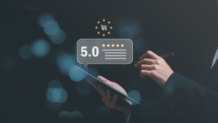 Male consumers expressed their evaluations and give excellent satisfaction ratings, Customer...