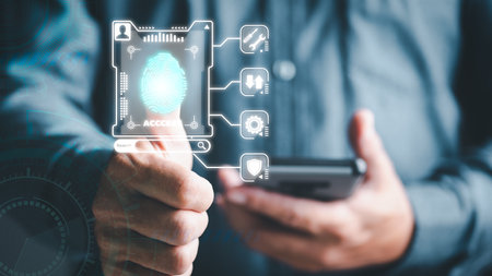 Approved cybersecurity and login authentication With AI database technology, business people use...