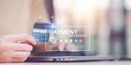 Online payment concept with credit card and smartphone ,online banking service ,internet payment...