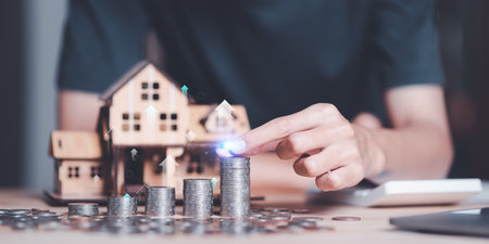 concept of saving money for investment in building houses and residences ,appraisal of property...