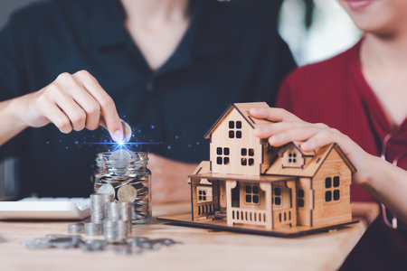 financial concept and saving money ,investment savings ,Planning savings for future ,retirement fund ,financial preparation ,future risk management ,property investment real estate ,home and livingの写真素材