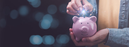 financial concept and saving money ,investment savings ,Planning savings for future,retirement fund ,financial preparation ,future risk management ,Piggy bank savings ,Money Growth ,finance accountingの写真素材