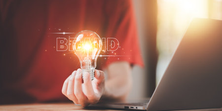 Brand and trademark concept,increasing value of goods and products ,Marketing that shows unique...