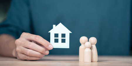 protection of family safety ,property and family risk reduction ,Caring and caring for loved ones ,life and property protection planning ,dream house ,happiness and mutual understanding in the familyの写真素材