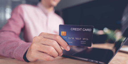 Online payment concept with credit card ,online banking service ,internet payment ,Money transfer...