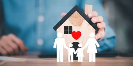 Concept of protecting and protecting the safety of your family and someone you love ,Insurance management planning ,health care and finance ,life and property protection planningの写真素材