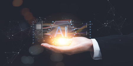 ideas and innovation ,Connecting creativity with modern technology , new solutions ,artificial intelligence science and technology ,Development of innovations and inventions ,cybersecurityの写真素材
