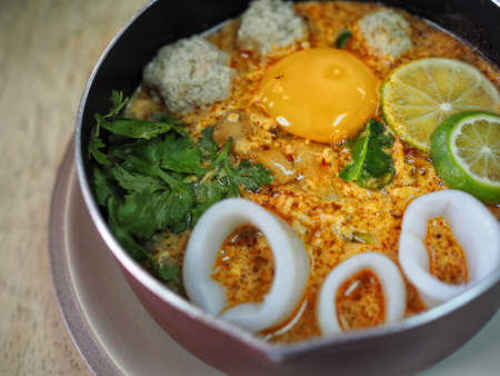 Thai Style Seafood Noodle Tom Yamの写真素材