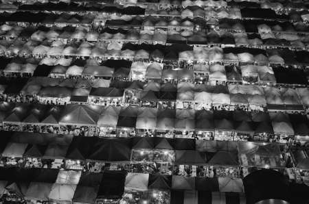 Thailand Colorful night market (Black and White)のeditorial素材