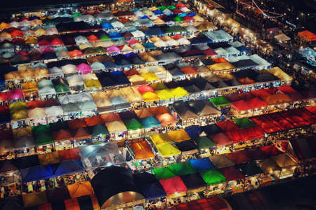 Thailand Colorful night marketのeditorial素材