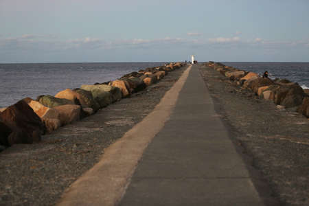 The Spit and lighthouse in Queenslandの写真素材