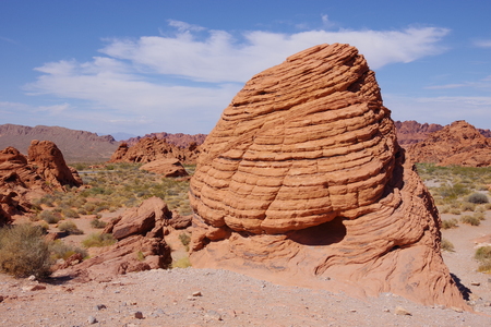 Rock formation in the Valley of Fireの写真素材
