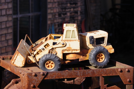Old toy wheel loader