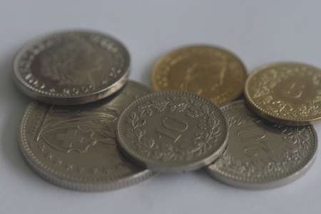 Coin money (Swiss Francs)の写真素材