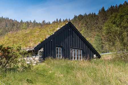 Wooden hut in famous Revsvatnet park, close to Preikestolen, Norwayのeditorial素材