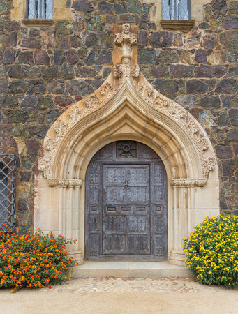 Little Catalonian castle in the botanical garden of Palafrugell, Spainのeditorial素材