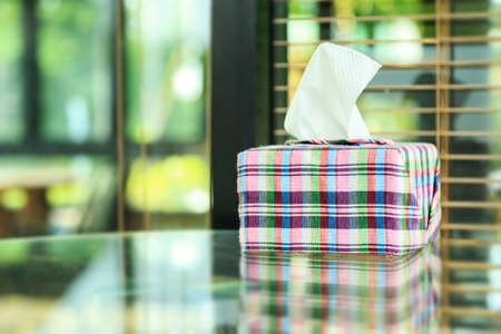 Tissue box placed on the table.の写真素材