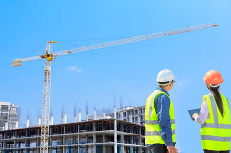 Engineers and construction sites.の写真素材