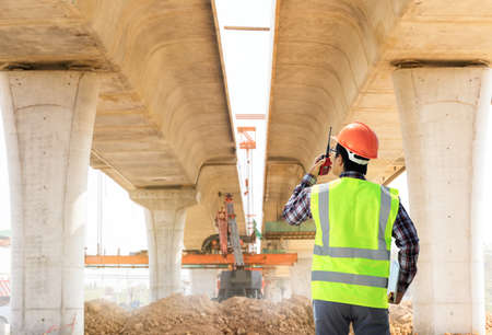 Engineers and construction sites roads.の写真素材