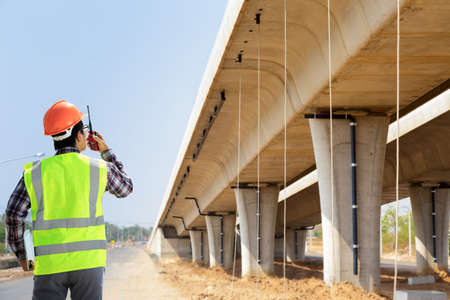 Engineers and construction sites roads.の写真素材
