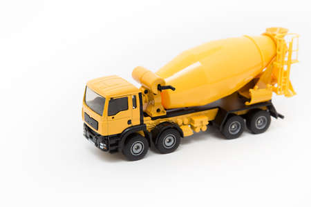 Cement truck on white background.の写真素材