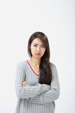 Women are showing furious emotions.の写真素材