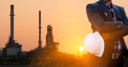 Engineers work for oil refineries.の写真素材