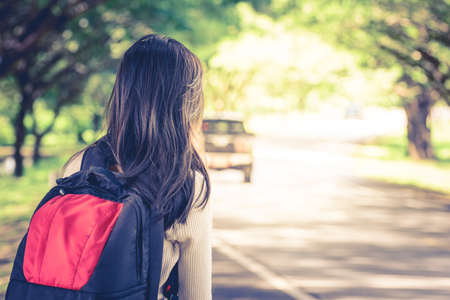 Women bag pack is traveling.の写真素材