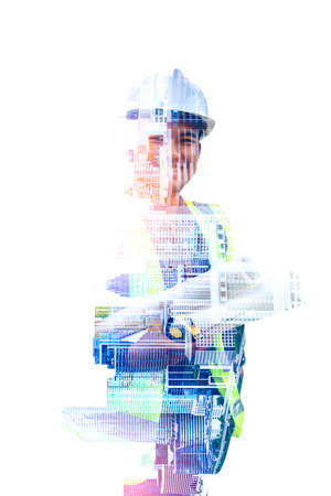 Construction engineer High-rise building design.の写真素材