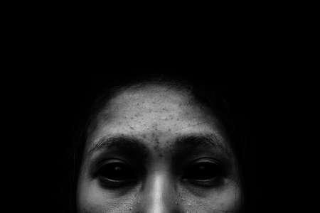 Ghost woman on black background.の写真素材