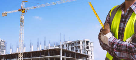 Workers are working on building construction.