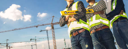 Engineers are working at building sites.
