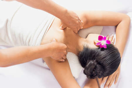 Women are relaxing massage at the spa.の写真素材