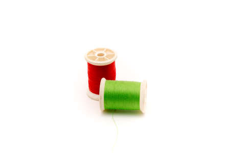 Yarn on a white background.の写真素材