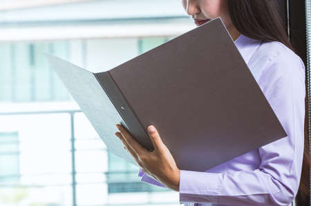 Business woman is working in the office.の写真素材