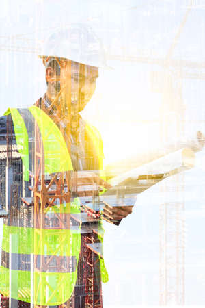 Engineers are working at building sites.