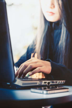 Business woman is working in the office.の写真素材
