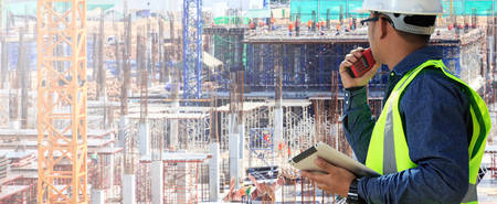 Engineers are working at building sites.