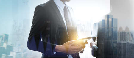 The investment of two traders in the stock market.の写真素材