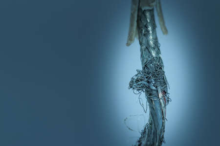 Plugged-in power cord from deterioration.の写真素材
