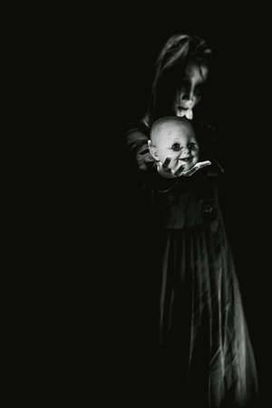 Ghost doll on halloween day.の写真素材