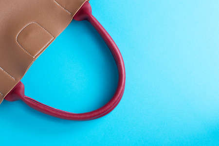 Brown leather bag for women.の写真素材