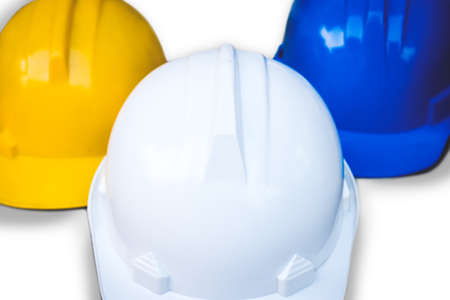 Safety helmet for engineers on white background.の写真素材