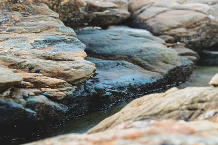 Water flowing through natural rocks.