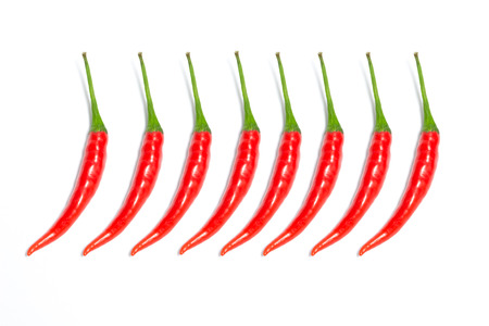 red chili pepper isolated on a white backgroundの写真素材